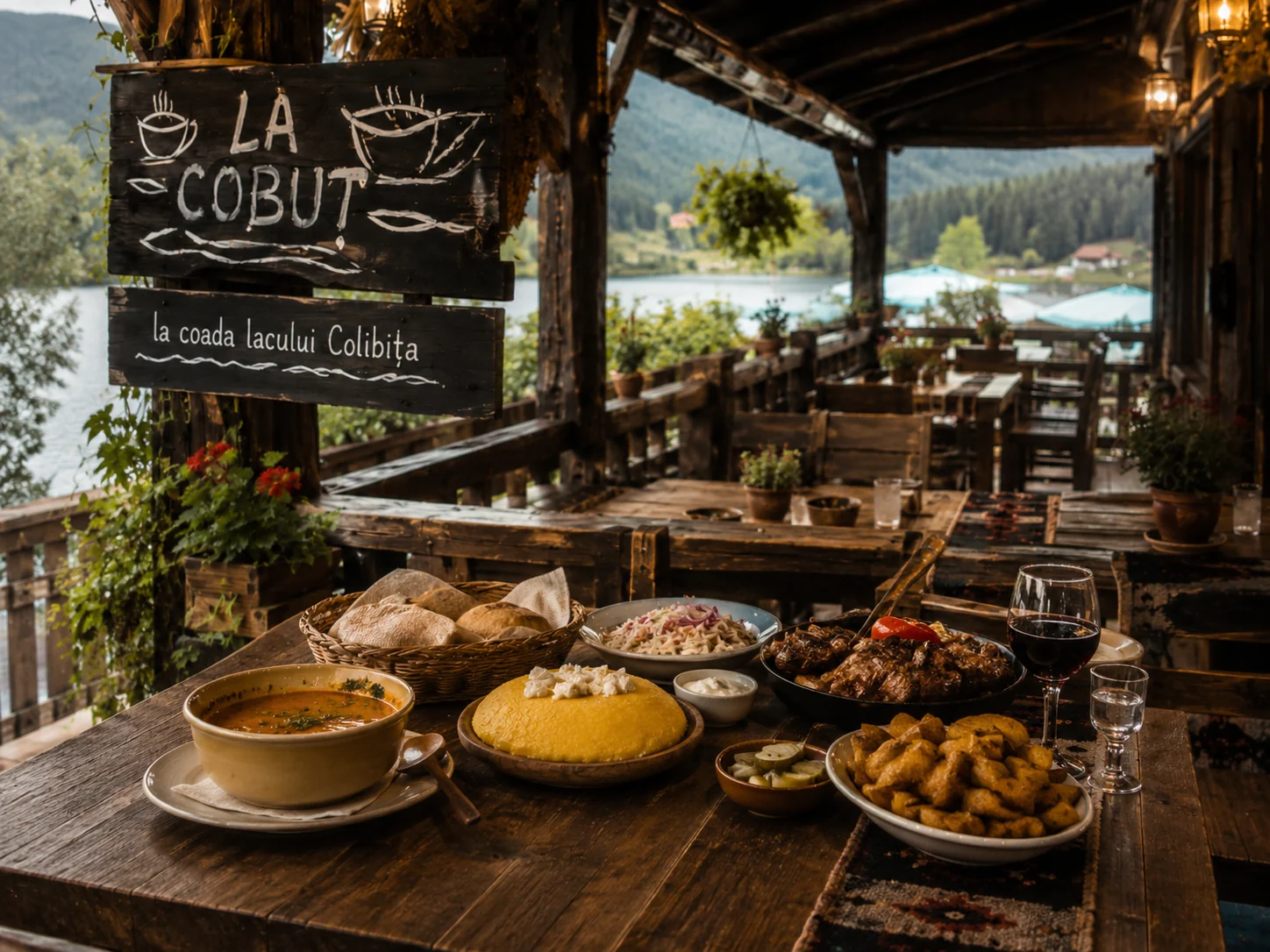 La Cobuț Colibița – masă tradițională pe terasă